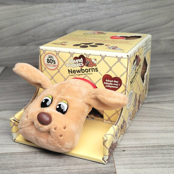 Pound Puppies Newborns 7" Plush Tan 2019 Classic Collection 80's by Basic Fun - Picture 1 of 9